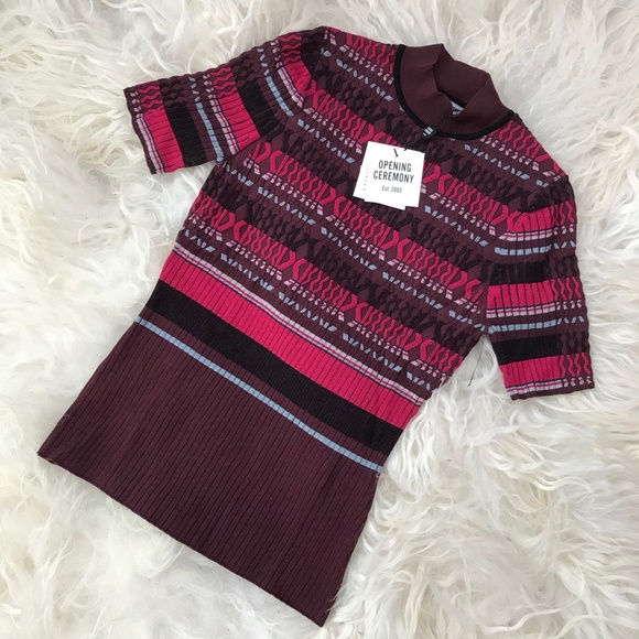 OPENING CEREMONY Printed Mock Neck Top - Picture 3 of 8